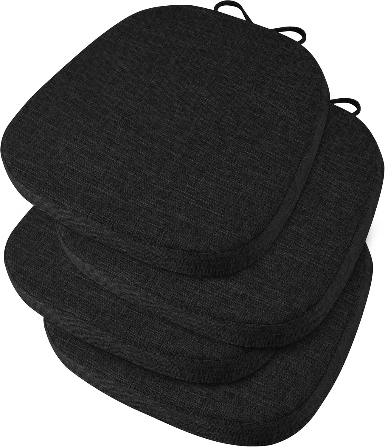 Set of 4 Color Black Chair Cushions for Dining Chairs Set of 4 Non Slip Thick Textured